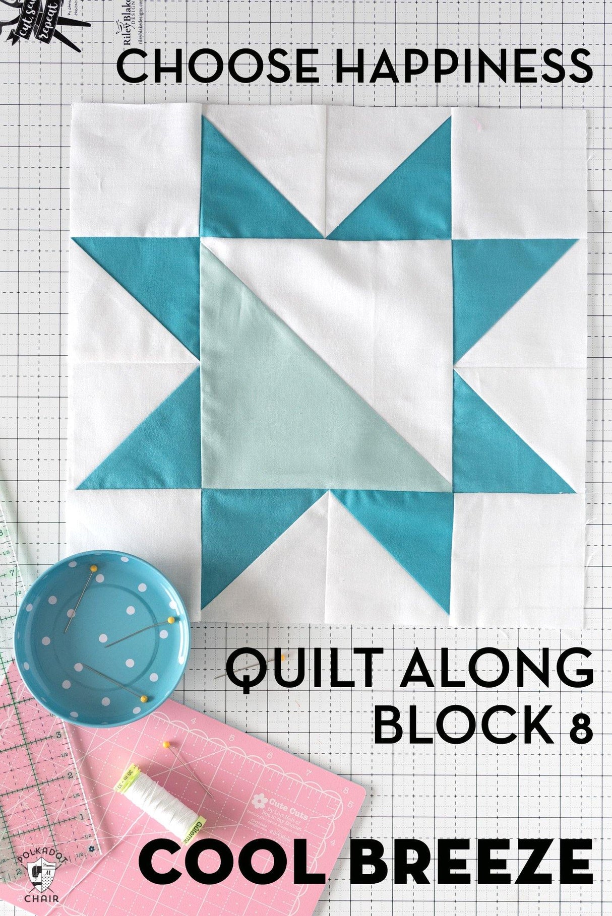 Choose Happiness, 2020 Quilt Block of the Month | Digital PDF Product - Polka Dot Chair Patterns by Melissa Mortenson