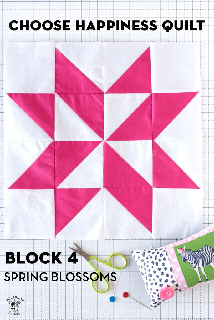 Choose Happiness, 2020 Quilt Block of the Month | Digital PDF Product - Polka Dot Chair Patterns by Melissa Mortenson