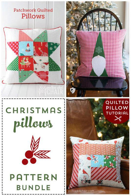 Christmas Pillows Pattern Bundle | Digital PDF Pattern - Polka Dot Chair Patterns by Melissa Mortenson