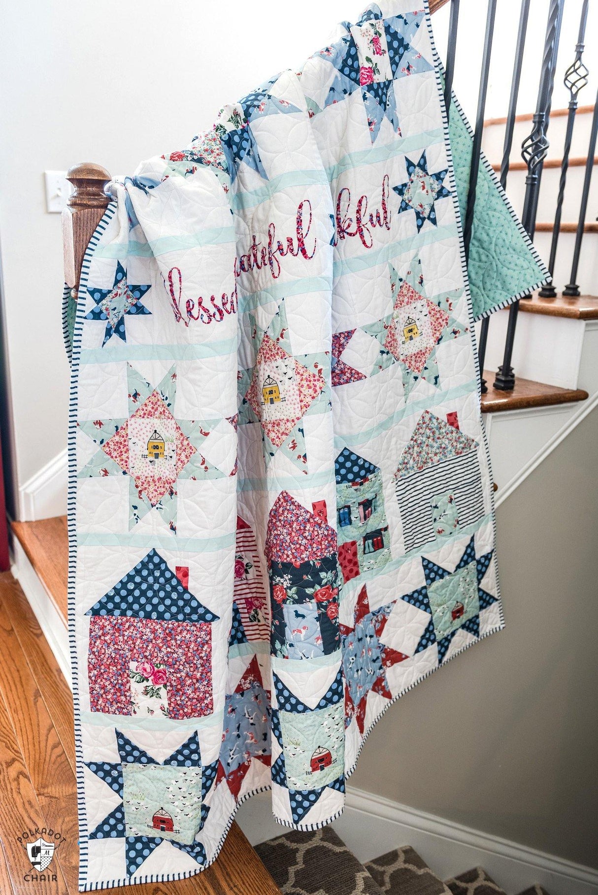 Let's Stay Home Quilt Pattern | Digital PDF Pattern - Polka Dot Chair Patterns by Melissa Mortenson