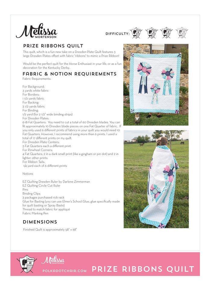 Prize Ribbons Quilt Pattern | Digital PDF Pattern
