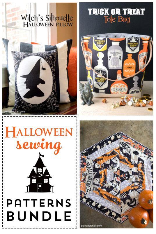 Halloween Pillow, Bag & Table Topper Bundle | Digital PDF Pattern - Polka Dot Chair Patterns by Melissa Mortenson