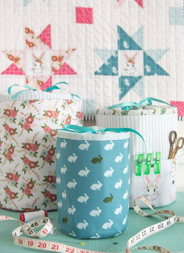 Padded Storage Bins, a Round Fabric Basket Sewing Pattern – Polka Dot ...