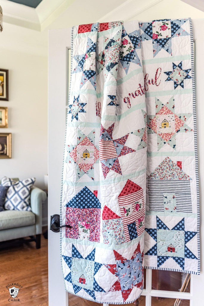 Let's Stay Home Quilt Pattern | Digital PDF Pattern - Polka Dot Chair Patterns by Melissa Mortenson