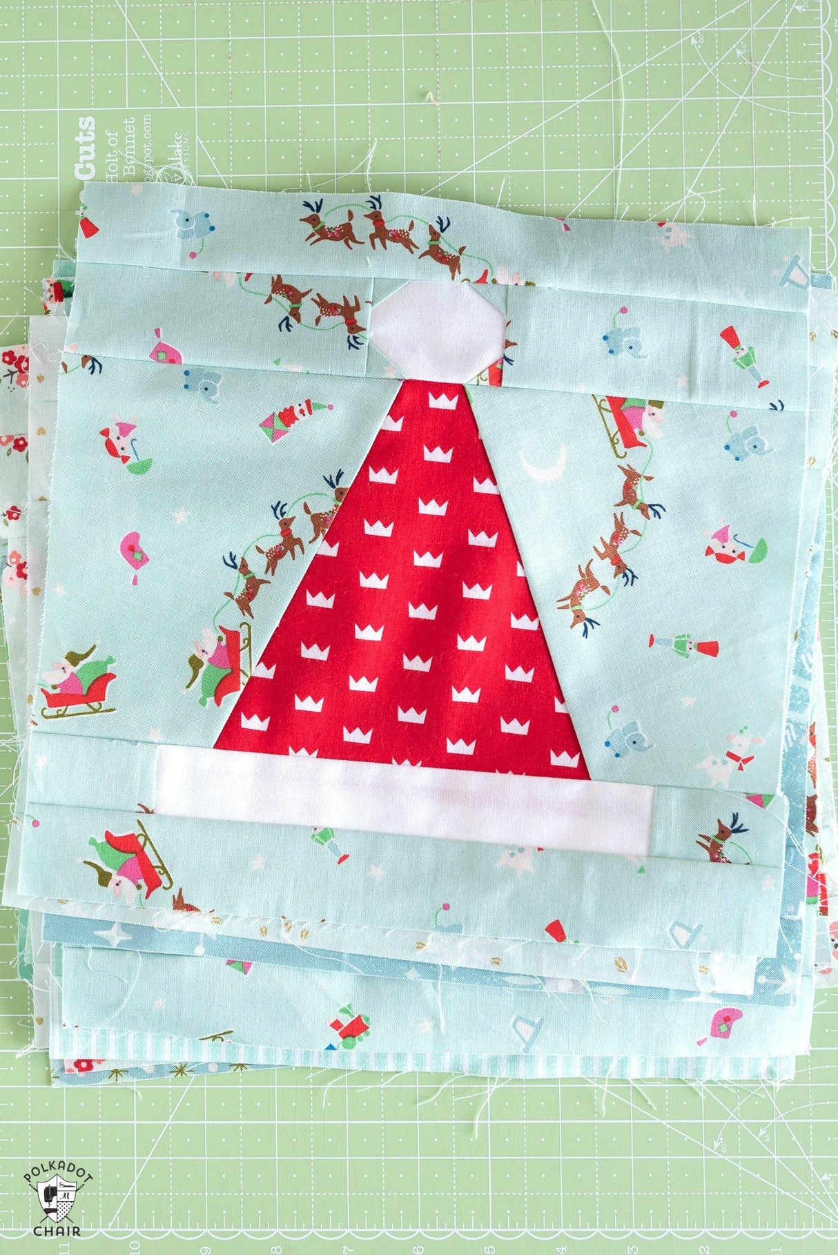 Santa's Hat Shop Christmas Quilt & Party Hat Quilt Pattern | Digital PDF Pattern - Polka Dot Chair Patterns by Melissa Mortenson