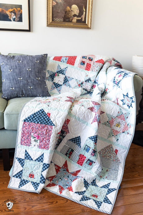 Let's Stay Home Quilt Pattern | Digital PDF Pattern - Polka Dot Chair Patterns by Melissa Mortenson