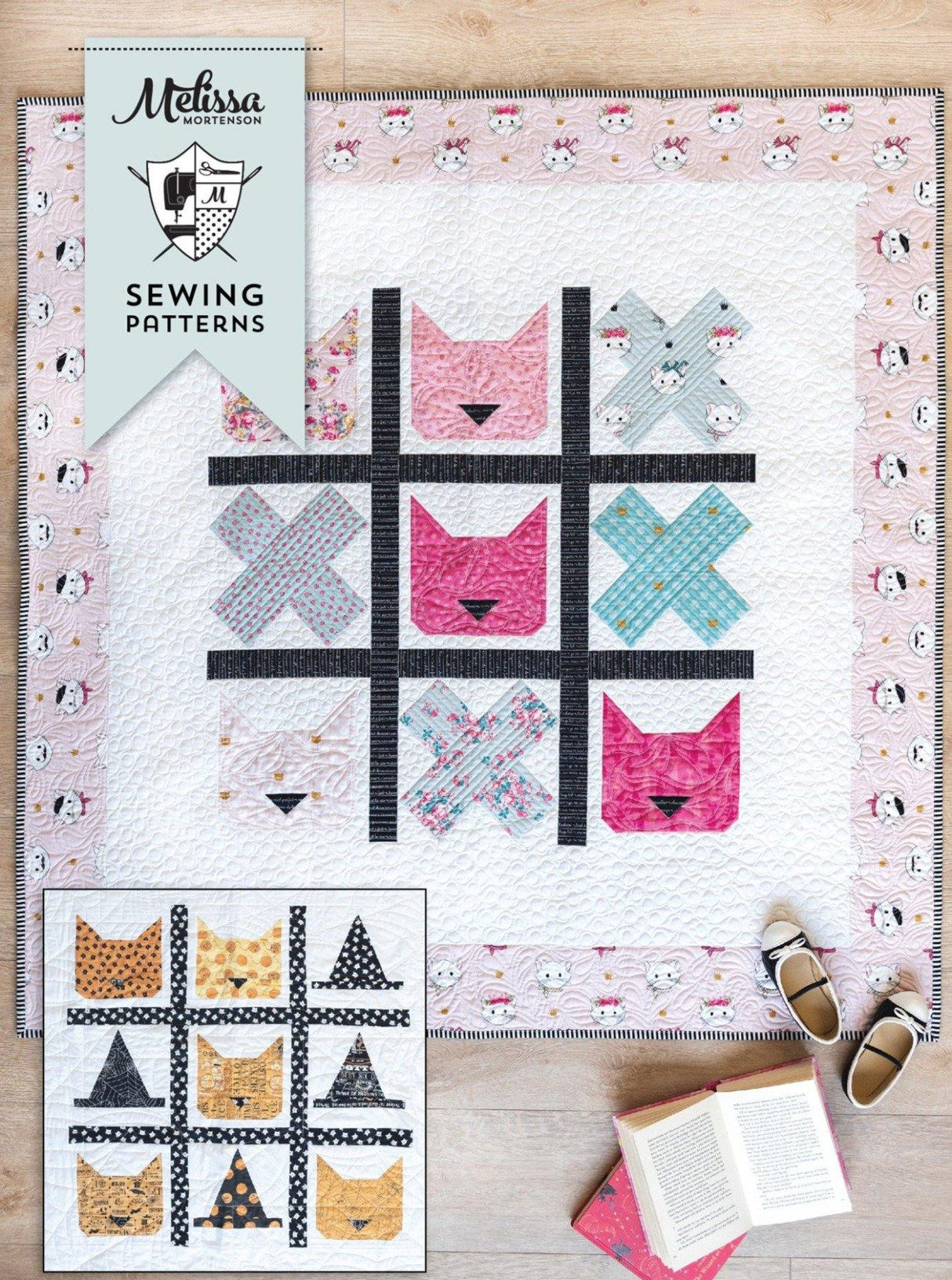 Tic Tac Cat | Digital PDF Quilt Pattern with Holiday Version - Polka Dot Chair Patterns by Melissa Mortenson