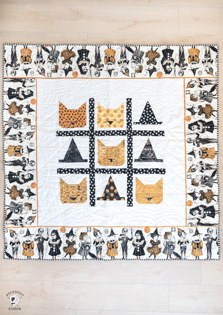 Tic Tac Cat | Digital PDF Quilt Pattern with Holiday Version - Polka Dot Chair Patterns by Melissa Mortenson