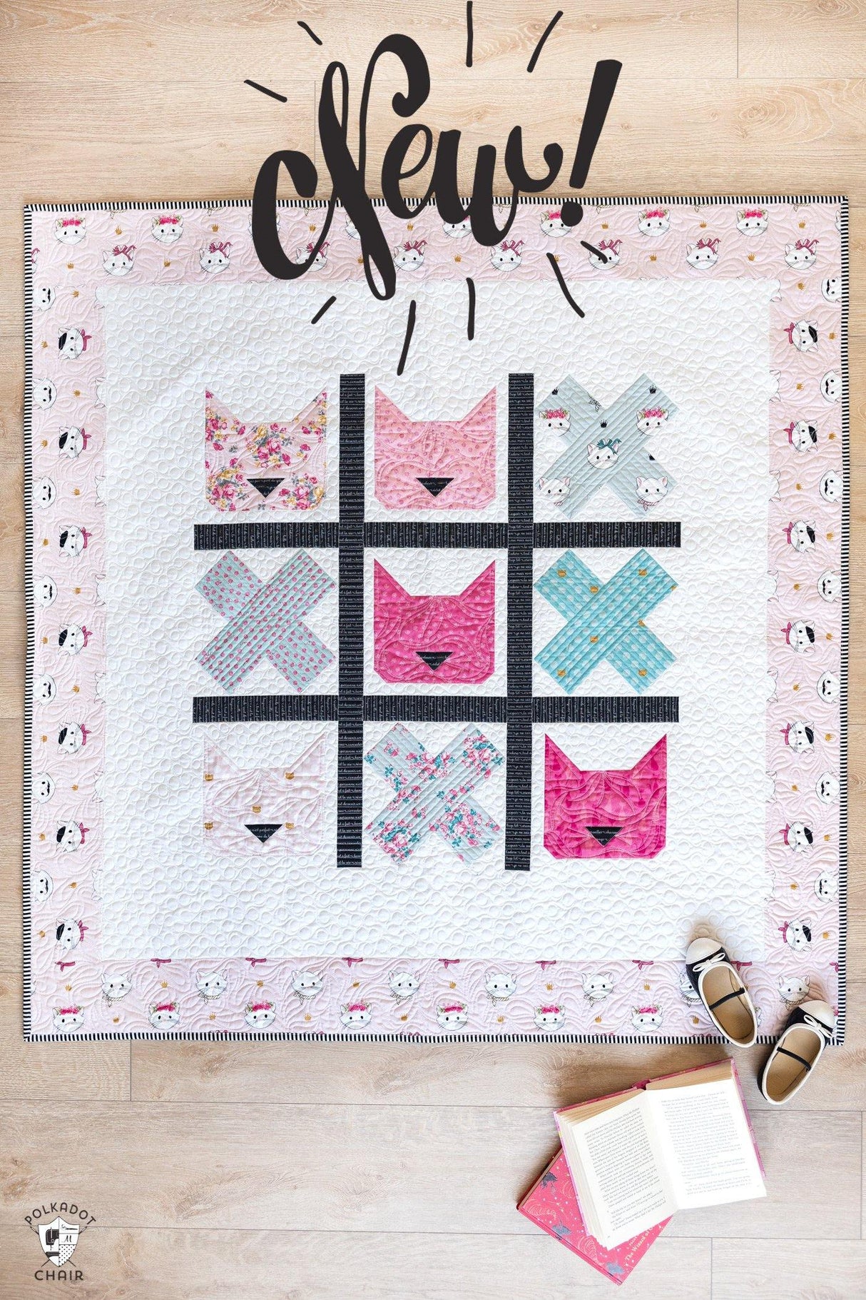 Tic Tac Cat | PRINTED Quilt Pattern with Holiday Version - Polka Dot Chair Patterns by Melissa Mortenson